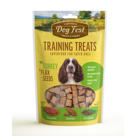 Dog Fest Tréning Kocka Superfood Pulyka és Lenmag 90g