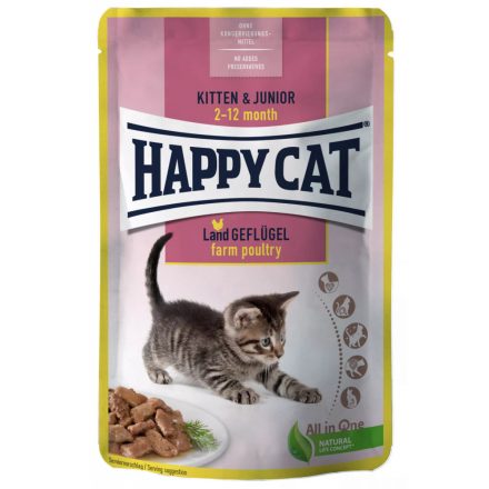 Happy Cat Meat in Sauce - Kitten & Junior Land-Geflügel (Baromfi) 85g