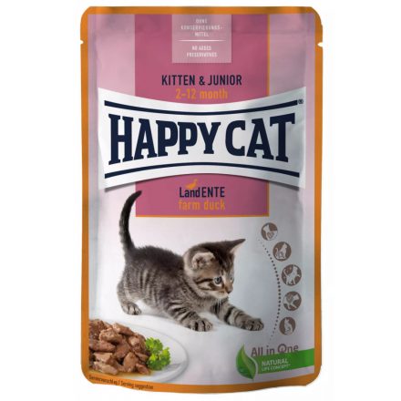 Happy Cat Meat in Sauce Kitten & Junior Land-Ente (Kacsa) 85g