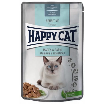 Happy Cat Meat in Sauce - Sensitive Magen & Darm (Gyomor & bélrendszer) 85g