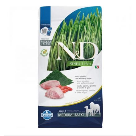 N&D Spirulina Dog Bárány Adult Medium/Maxi 2kg